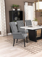 Alana Upholstered Tufted Arm Chair with Nailhead Trim - 115163
