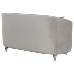 Avonlea Upholstered Sloped Arm Loveseat Grey Velvet - 508462