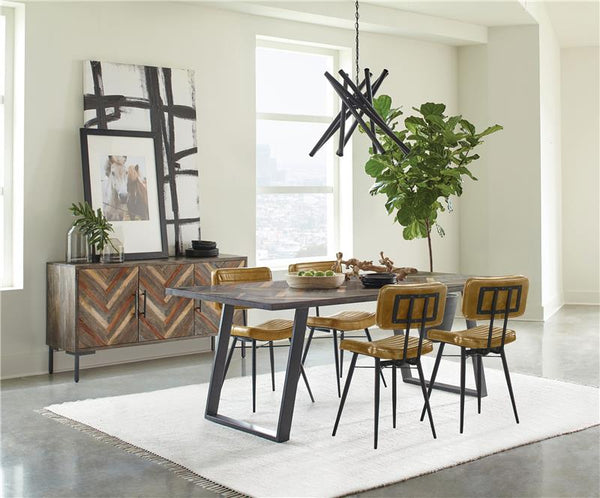 Misty 5-piece Rectangular Dining Set Grey Sheesham and Camel - 110681-S5C
