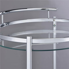 Chrissy 2-tier Round Glass Bar Cart Chrome - 181367