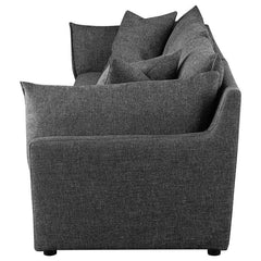 Sasha 3-Piece Upholstered Sofa Barely Black - 551681-SETB