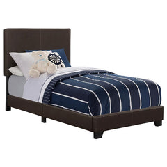 Dorian Upholstered Twin Panel Bed Brown - 300762T