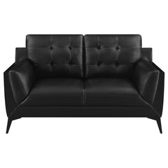 Moira 3-piece Upholstered Wedge Arm Tufted Sofa Set Black - 511131-S3