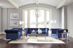 Bleker 2-piece Upholstered Tuxedo Arm Tufted Sofa Set Blue - 509481-S2