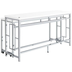 Jackson 5-piece Multipurpose Counter Height Table Set White and Chrome - 182715