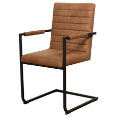 Nate Upholstered Dining Arm Chair Antique Brown and Black (Set of 2) - 123153