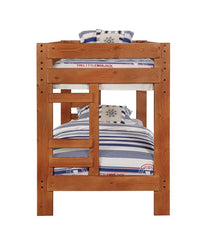 Wrangle Hill Wood Twin Over Twin Bunk Bed Amber Wash - 460243