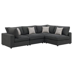 Serene 4-piece Upholstered Modular Sectional Sofa Charcoal - 551324-SETA