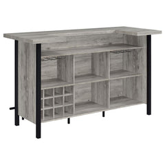 Bellemore Bar Unit with Footrest Grey Driftwood and Black - 182105