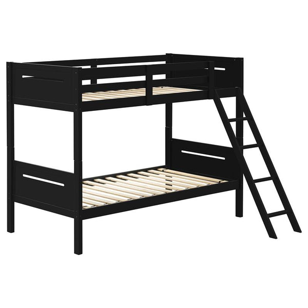 Littleton Wood Twin Over Twin Bunk Bed Black - 405051BLK