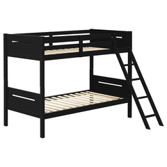 Littleton Wood Twin Over Twin Bunk Bed Black - 405051BLK