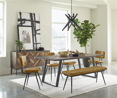 Misty 6-piece Rectangular Dining Set Grey Sheesham and Camel - 110681-S6C