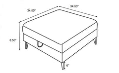 Clint Square Upholstered Tufted Storage Ottoman Aloe - 509807