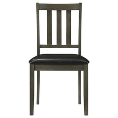 Parkwood 5-piece Dining Set with Square Table and Slat Back Side Chairs Charcoal Grey and Black - 150410