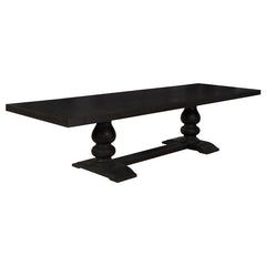 Phelps Rectangular Trestle Dining Set Antique Noir and Grey - 121231-S5G