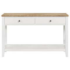 Hollis 2-drawer Wood Entryway Console Table Brown and White - 708099