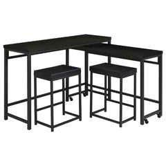 Hawes 4-piece Multipurpose Counter Height Table Set Black - 182724