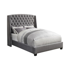 Pissarro Upholstered California King Wingback Bed Grey - 300515KW