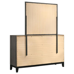 Watson 6-drawer Dresser with Mirror Grey Oak and Black - 212423M