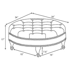 Elchin Round Upholstered Tufted Ottoman Oatmeal - 500018