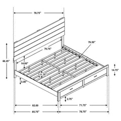 Brantford Wood Eastern King Panel Bed Barrel Oak - 207040KE