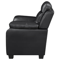 Finley Upholstered Padded Arm Tufted Loveseat Black - 506552