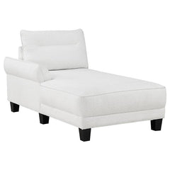 Caspian Upholstered Curved Arm Chaise Sectional Sofa White - 509550