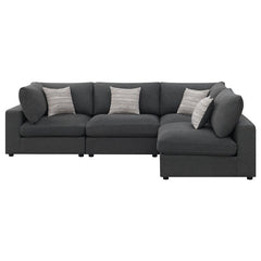 Serene 4-piece Upholstered Modular Sectional Sofa Charcoal - 551324-SETA