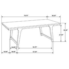 Reynolds 5-piece Rectangular Dining Table Set Brown Oak - 107591-S5