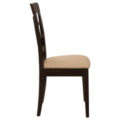 Gabriel Lattice Back Side Chairs Cappuccino and Tan (Set of 2) - 100772