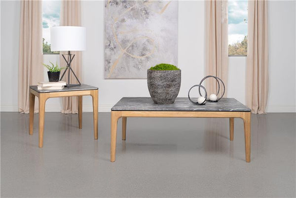 Polaris Square SmartTop Side End Table Grey and Light Oak - 707857