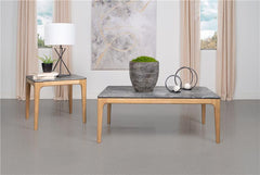 Polaris Square SmartTop Side End Table Grey and Light Oak - 707857