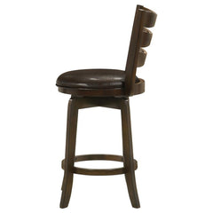 Murphy Ladder Back Counter Height Swivel Bar Stool Dark Cherry and Brown - 181368