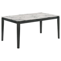 Stevie 5-piece Rectangular Dining Set White and Black - 115111WG-S5