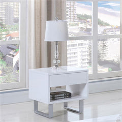 Atchison 1-drawer Rectangular End Table White High Gloss - 705697