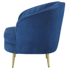 Sophia Upholstered Channel Tufted Barrel Accent Chair Blue - 506863