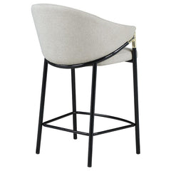 Chadwick Sloped Arm Counter Height Stools Beige and Glossy Black (Set of 2) - 183436