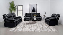 Camila Upholstered Motion Reclining Sofa Black - 610244