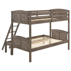 Flynn Wood Twin Over Full Bunk Bed Weathered Brown - 400809