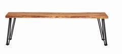 Sherman Bench Natural Acacia and Matte Black - 190913