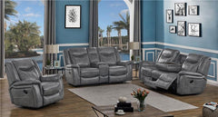 Conrad Upholstered Padded Arm Glider Recliner Grey - 650356