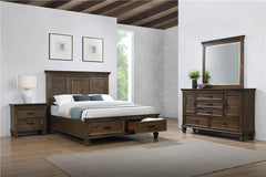 Franco 4-piece Eastern King Bedroom Set Burnished Oak - 200970KE-S4