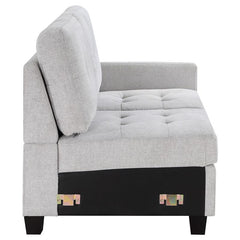 Georgina Upholstered RAF Chair Steel Beige - 551708RAF
