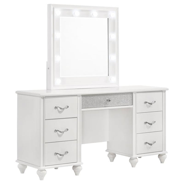 Barzini 7-drawer Vanity Set with Lighting White - 205897
