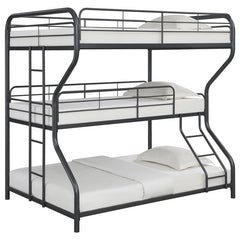 Garner Full Over Twin Over Full Triple Bunk Bed Gunmetal - 400778