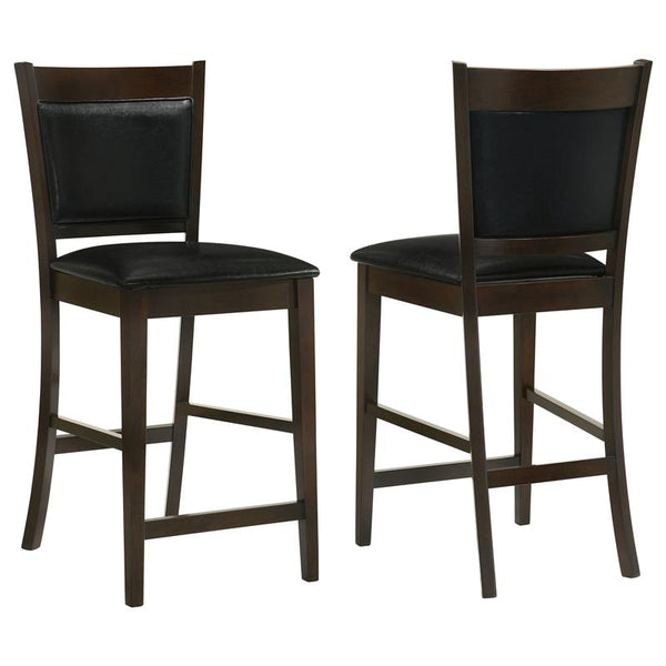 Jaden Upholstered Counter Height Stools Black and Espresso (Set of 2) - 100959