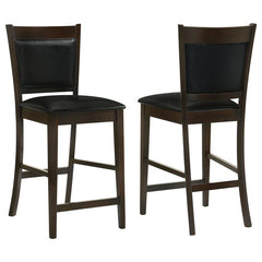 Jaden Upholstered Counter Height Stools Black and Espresso (Set of 2) - 100959