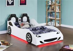 Cruiser Wood Twin LED Car Bed White - 400477