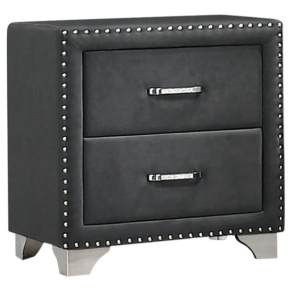 Melody Upholstered 2-drawer Nightstand Grey - 223382