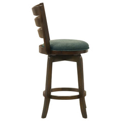 Murphy Ladder Back Counter Height Swivel Bar Stool Dark Cherry and Hunter Green - 181378